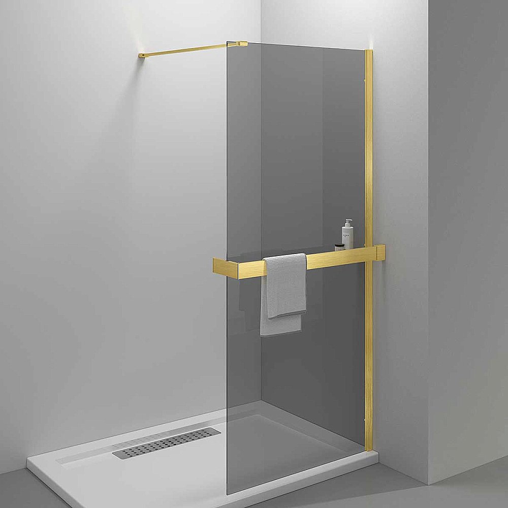 Душевое ограждение Vincea Walk-In HR 90 VSW-4HR900CGG стекло тонированное/профиль брашированное золото купить в интернет-магазине Sanbest