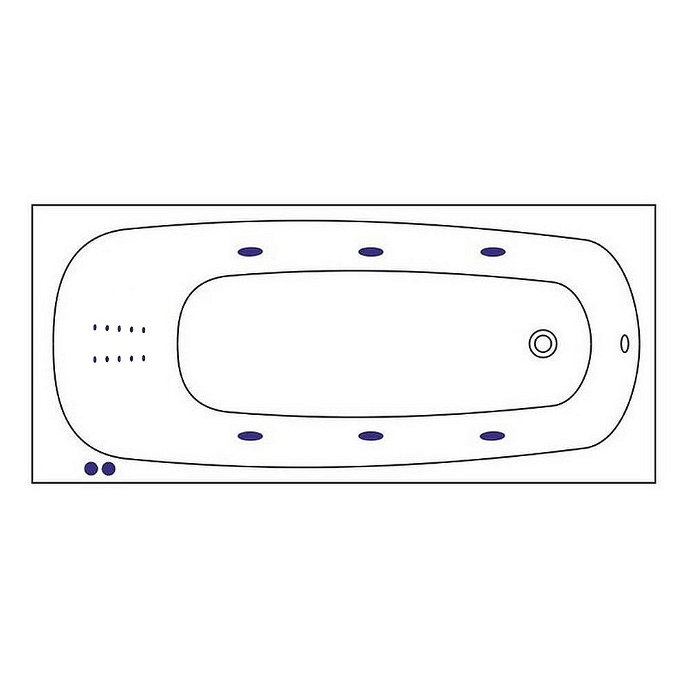 Гидромассажная ванна WhiteCross Layla Slim 170x75 LINE NANO хром купить в интернет-магазине Sanbest