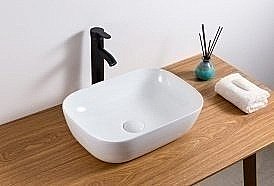 Раковина накладная Gid Geometrico 46 D1333 51183 белая купить в интернет-магазине Sanbest