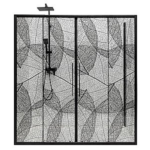 Душевая дверь DTO FB2 190-210 98865 с рисунком/профиль черный купить в интернет-магазине Sanbest