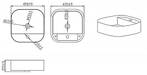 Раковина накладная Bravat Source 45 C22286W-1-ENG белая купить в интернет-магазине Sanbest
