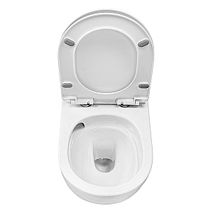 Унитаз подвесной Azario AZ-3105C белый, с крышкой микролифт, безободковый, слив-торнадо купить в интернет-магазине Sanbest