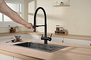 Смеситель для кухни Vincea VKF-120MB черный матовый купить в интернет-магазине сантехники Sanbest