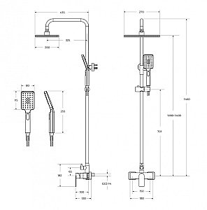 Душевая система Cezares SLIDER-CD-01 хром купить в интернет-магазине сантехники Sanbest