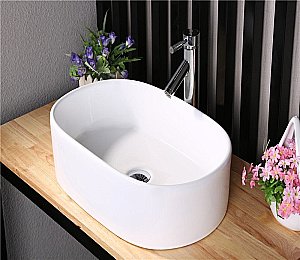 Раковина накладная Ceramalux N 56 9025-1 белая купить в интернет-магазине Sanbest