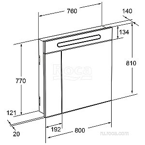 Зеркальный шкаф Roca Victoria Nord Black Edition ZRU9000100 80 купить в интернет-магазине сантехники Sanbest