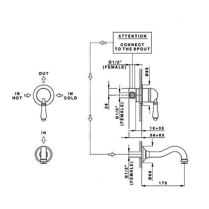 Смеситель для раковины Nicolazzi El Capitan 4006 хром купить в интернет-магазине сантехники Sanbest