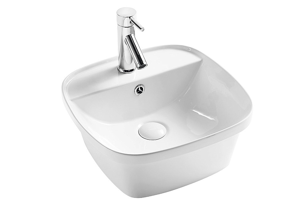 Раковина D&K Quadro 43х42 DT1510916 белая купить в интернет-магазине Sanbest