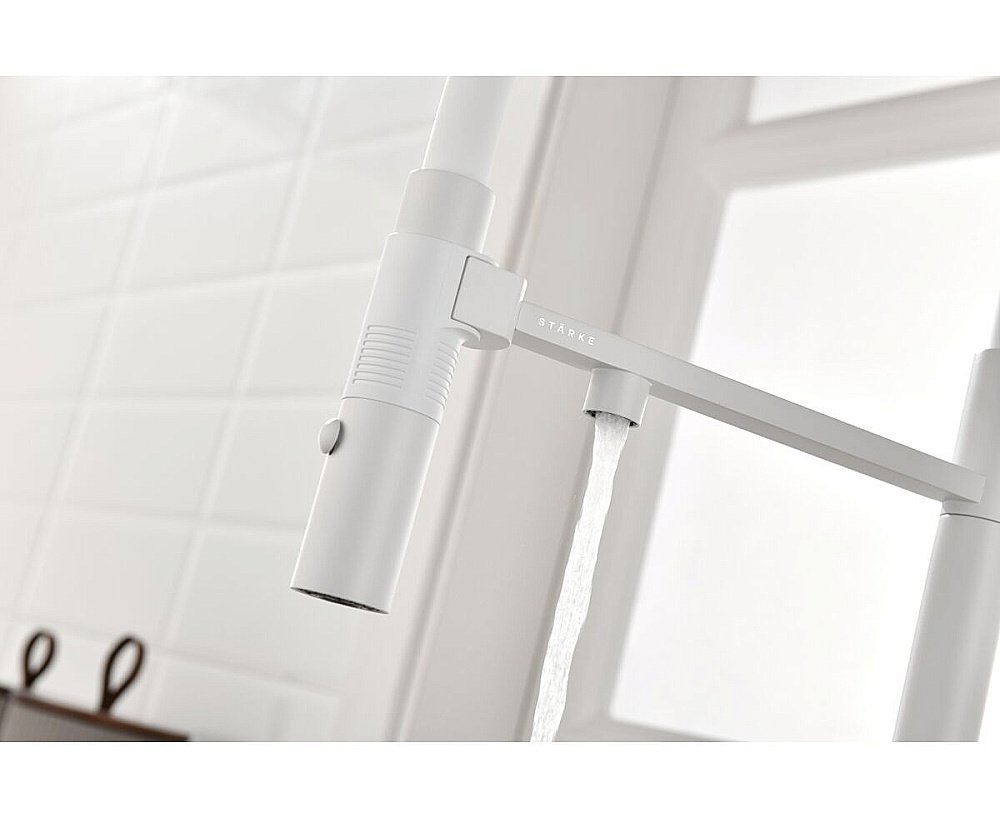 Смеситель для кухни Paulmark Gravity Gr213888-WH белый матовый купить в интернет-магазине сантехники Sanbest