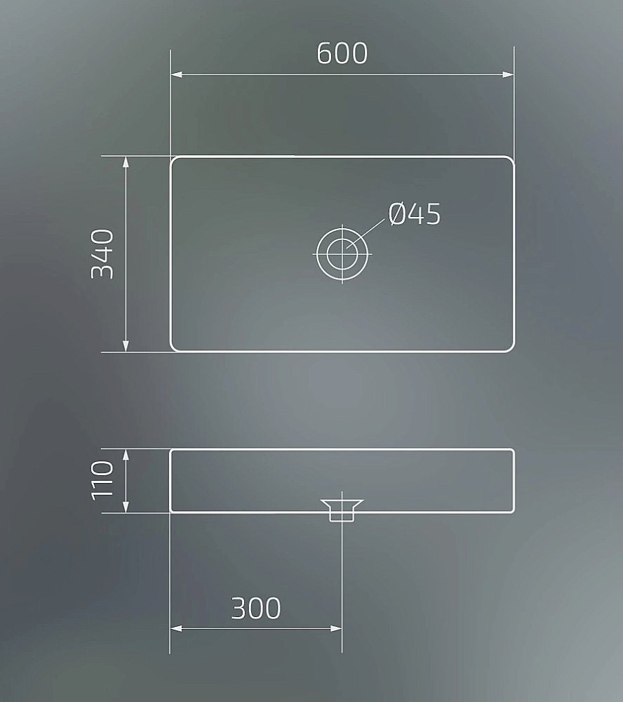 Раковина накладная Gid Geometrico 60 Mnc396C 54476 белый мрамор купить в интернет-магазине Sanbest