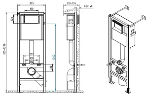 Унитаз с инсталляцией Cersanit Carina XL CO DPL EO SLIM 64119 купить в интернет-магазине Sanbest