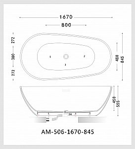 Акриловая ванна Art&Max AM-506-1670-845 купить в интернет-магазине Sanbest