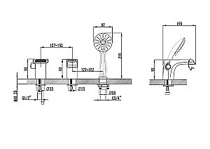 Смеситель для ванны Lemark Shift LM4345C купить в интернет-магазине сантехники Sanbest