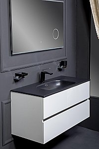 Тумба с раковиной Armadi Art Vallessi 120 белая глянец для ванной в интернет-магазине Sanbest