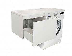 Тумба с раковиной Эстет Dallas Luxe 130 подвесная 1 ящик, белая для ванной в интернет-магазине Sanbest