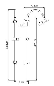 Душевая штанга Rav-Slezak MD0554L хром купить в интернет-магазине сантехники Sanbest
