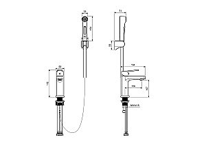 Смеситель для раковины Aquatek Лугано AQ1712CR 106 хром, с гигиеническим душем купить в интернет-магазине сантехники Sanbest