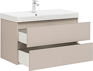 Тумба с раковиной Aquanet Вега 2.0 337944/323883 90 бежевый для ванной в интернет-магазине Sanbest