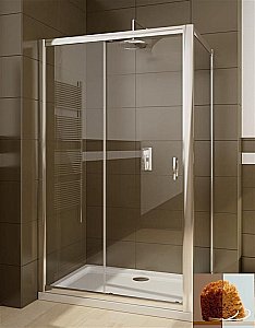 Душевой уголок Radaway Premium Plus DWJ+S 140х70 стекло коричневое/профиль хром купить в интернет-магазине Sanbest