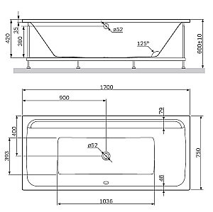 Ванна акриловая AM.PM Inspire V2.0 W52A-170-075W-A 170х75 купить в интернет-магазине Sanbest