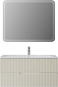 Тумба с раковиной Cezares DUET-N 100 DUET-N-1000-2C-SO-AS-P альпака брашированная для ванной в интернет-магазине Sanbest