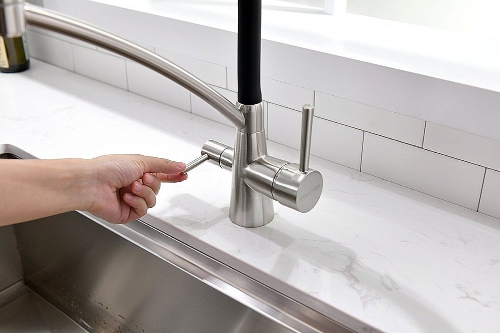 Смеситель для кухни Paulmark Sigen Si213111-BS брашированная сталь купить в интернет-магазине сантехники Sanbest