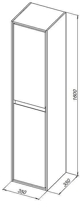 Шкаф-пенал Aquanet Милан 336386 35 белый глянец для ванной в интернет-магазине сантехники Sanbest