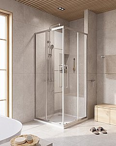 Душевой уголок Cezares Relax 90x90 RELAX-304-A-2-90-C-CR стекло прозрачное/профиль хром купить в интернет-магазине Sanbest