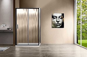 Душевой уголок Vincea Garda VSR-1G9012CHB 120x90 стекло шиншилла/профиль черный купить в интернет-магазине Sanbest