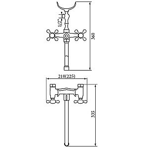 Смеситель для ванны Veragio Agatha VR.AGT-3705.CR купить в интернет-магазине сантехники Sanbest