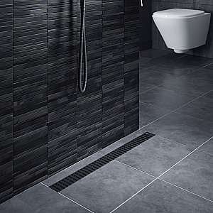 Душевой лоток TIMO Drain System 800 с вставкой "lines", Чёрный купить в интернет-магазине Sanbest