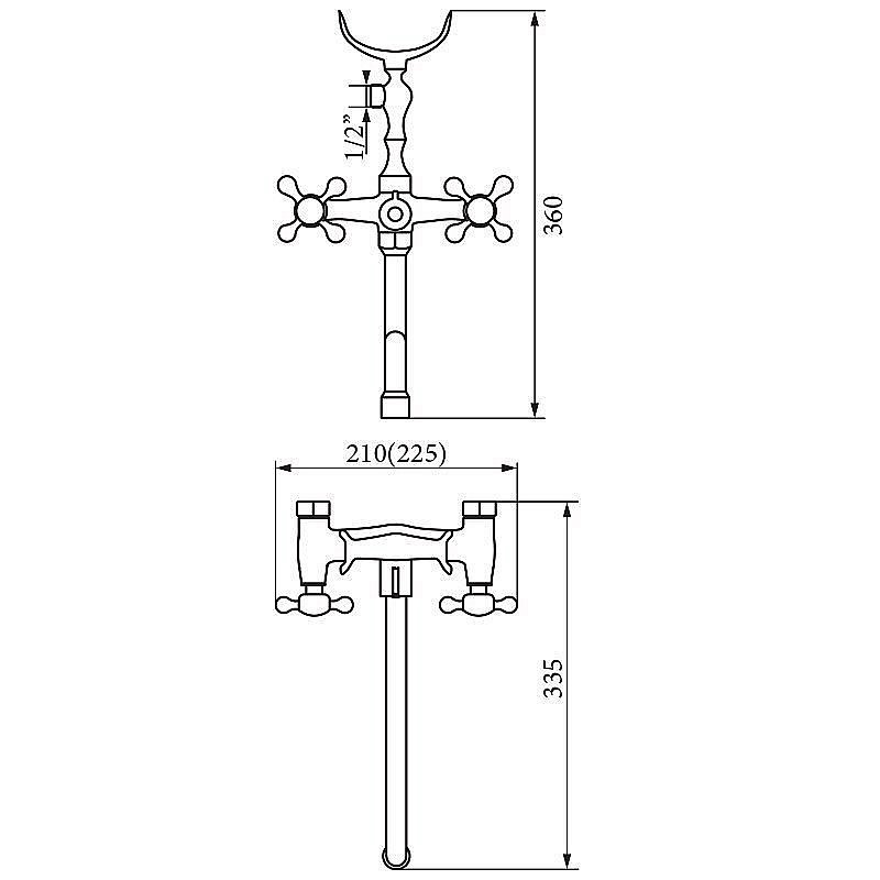 Смеситель для ванны Veragio Agatha VR.AGT-3705.CR купить в интернет-магазине сантехники Sanbest