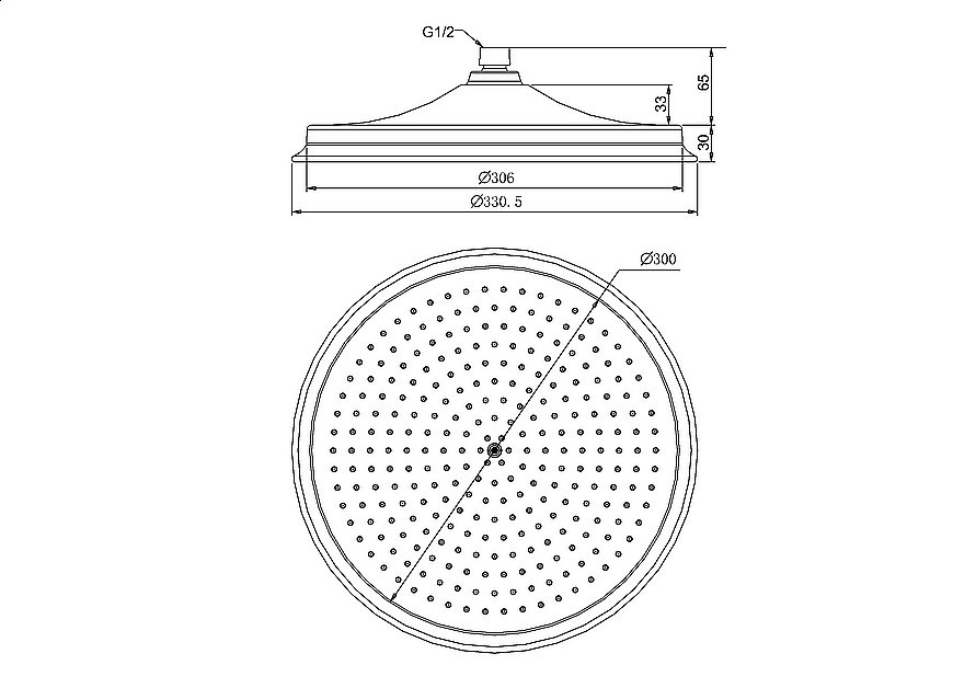 Верхний душ Burlington V60/ARCV60 CHR купить в интернет-магазине сантехники Sanbest