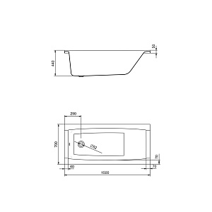 Ванна Santek Santorini 1WH302497 150x70 купить в интернет-магазине Sanbest