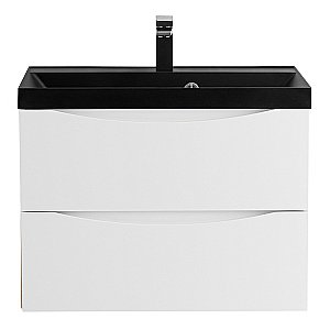 Тумба с раковиной BelBagno MARINO 60 белая матовая/черная раковина для ванной в интернет-магазине Sanbest