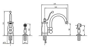 Смеситель дня кухни Migliore Cucina Vivaldi ML.CUC-9920 бронза купить в интернет-магазине сантехники Sanbest