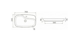 Тумба с раковиной Опадирис Рубинно 90 со столешницей, серая глянцевая для ванной в интернет-магазине Sanbest