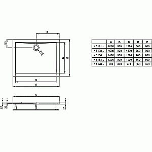 Душевой поддон Ideal Standard Ultra Flat K519101 180x80 купить в интернет-магазине Sanbest