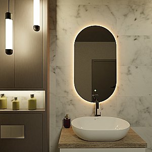 Зеркало с подсветкой Owl 1975 Rusken 55 OWLM200304 в ванную от интернет-магазине сантехники Sanbest