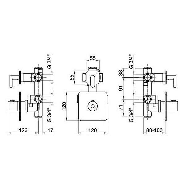 Смеситель для душа Webert Elio EL971302560 купить в интернет-магазине сантехники Sanbest