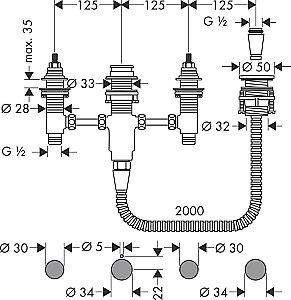 Скрытая часть смесителя Hansgrohe 13244180 купить в интернет-магазине сантехники Sanbest