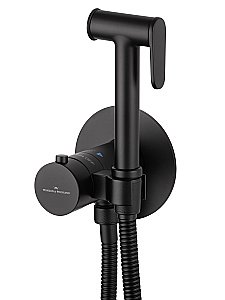 Смеситель с гигиеническим душем и термостатом встраиваемый WONZON & WOGHAND, Черный матовый (WW-88829909-MB) купить в интернет-магазине сантехники Sanbest