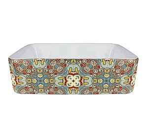 Раковина накладная Bronze de Luxe Cozy 48 1237V белая, с декором купить в интернет-магазине Sanbest