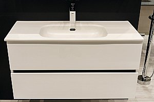 Тумба с раковиной Armadi Art Vallessi 120 белая глянец для ванной в интернет-магазине Sanbest