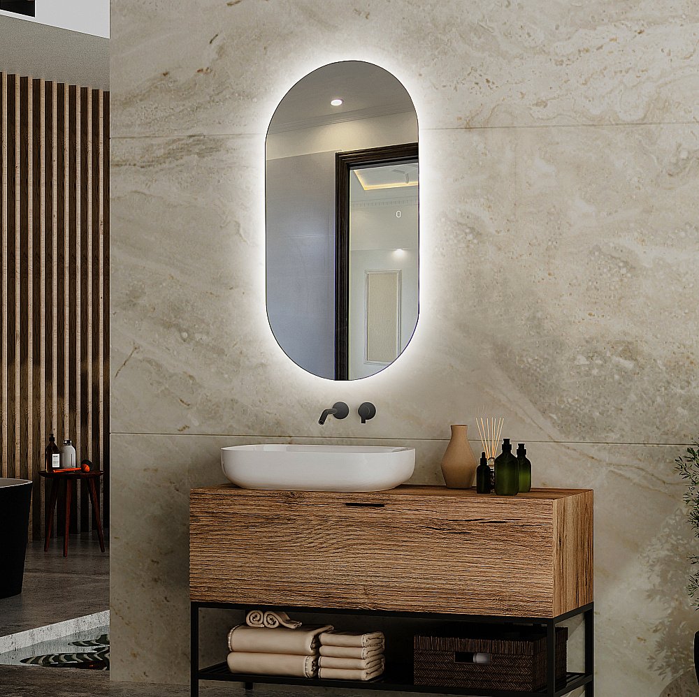 Зеркало ABBER Kontur AG6302S 55x105 в ванную от интернет-магазине сантехники Sanbest