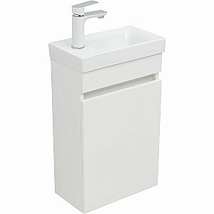 Тумба с раковиной Aquanet Вега 40 329129 белая для ванной в интернет-магазине Sanbest