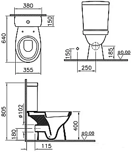 Унитаз напольный Vitra Norm Eisberg 9844B099-7202 с бачком, с крышкой микролифт, белый купить в интернет-магазине Sanbest
