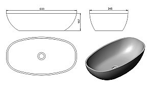 Раковина Holbi Tefia 63 Soft Rock Duo 1.02.008.11.2 белая матовая, цвет по RAL снаружи купить в интернет-магазине Sanbest