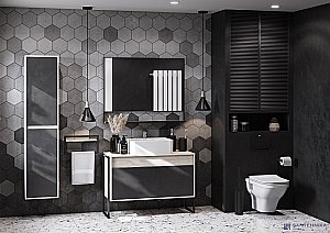 Пенал Акватон Лофт Урбан 37 графит/дуб орегон для ванной в интернет-магазине сантехники Sanbest