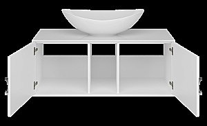 Тумба с раковиной Misty STEFFANY 06105-01-01h 105 хром вставки/белая для ванной в интернет-магазине Sanbest